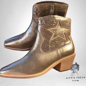 Johnny Was  Gold Western Inspired Bootie| NEW with out box 8.5
